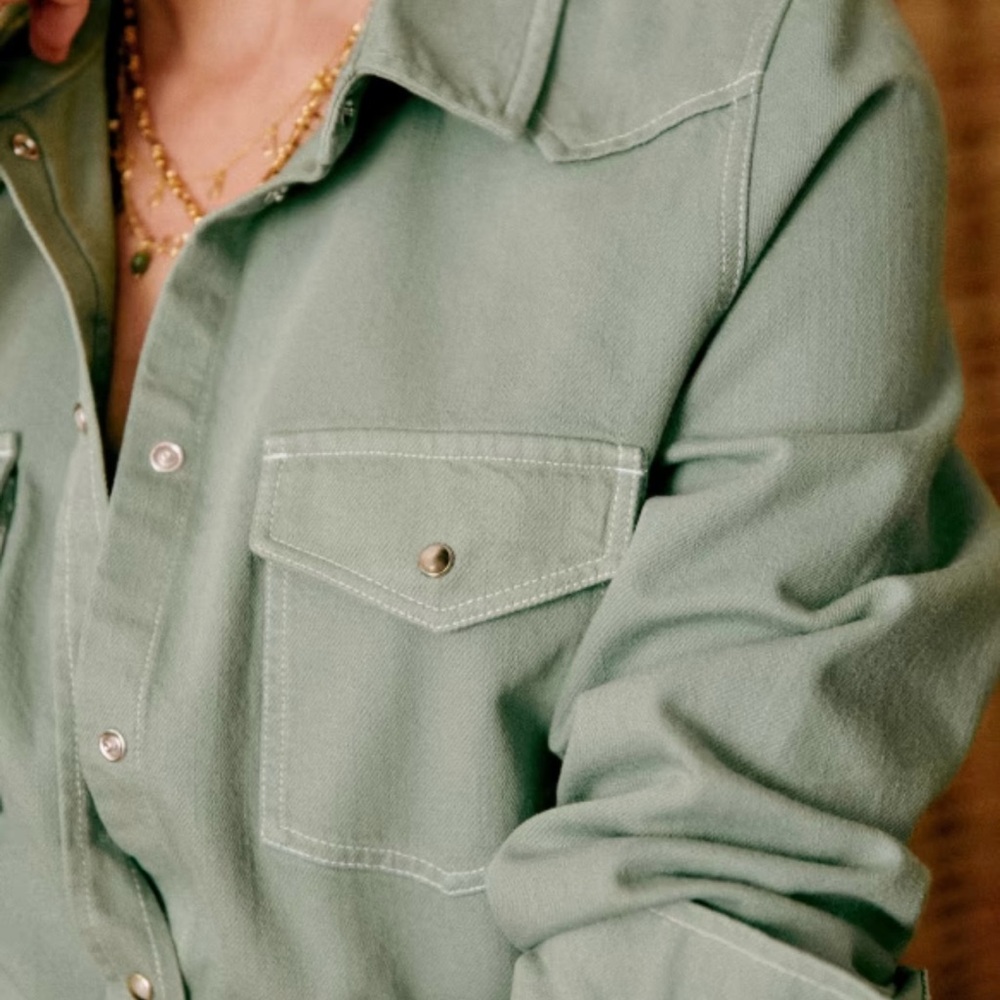 Sezane Servanne Sage Shirt